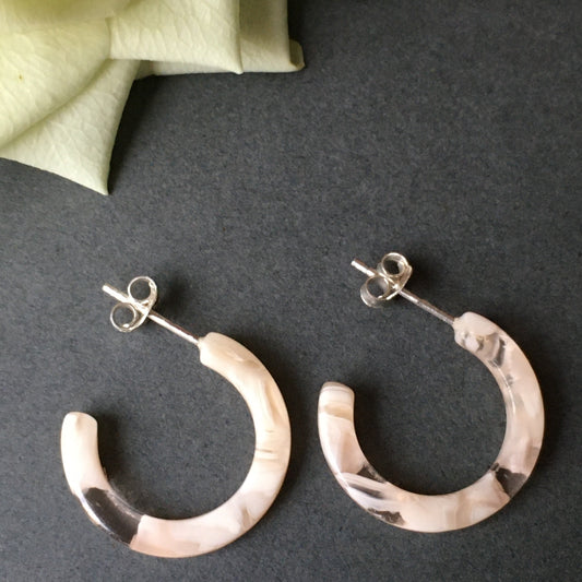 Large Cream Acrylic Half Hoops